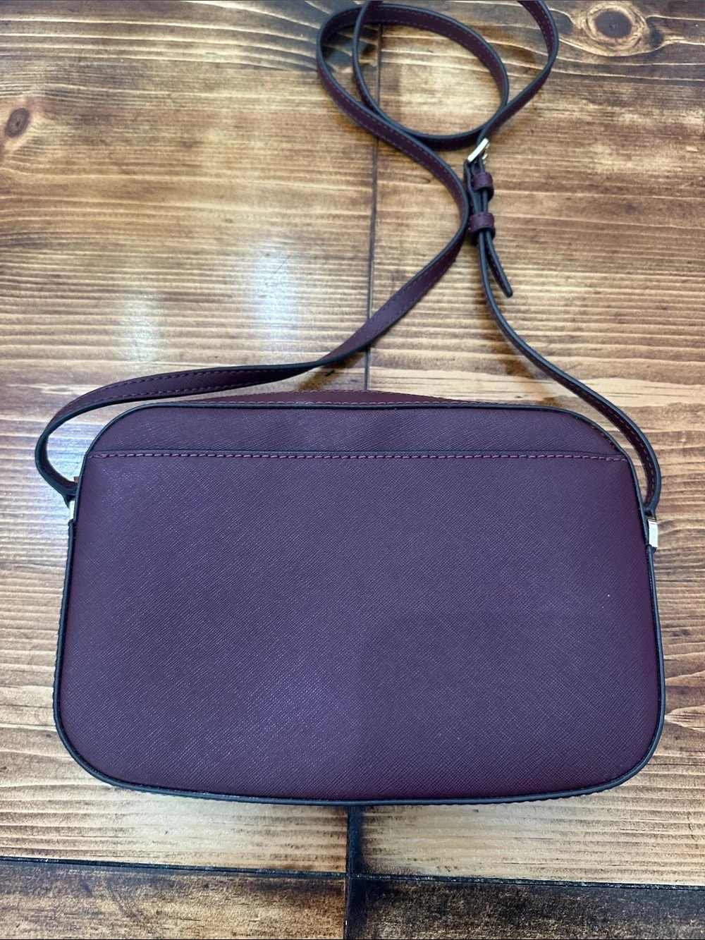 Michael Kors Burgundy Saffiano Crossbody with Gold Hardware